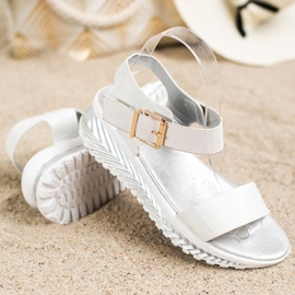 Groto Gogo Sandales Sur La Plateforme Avec Des Paillettes blanche 1