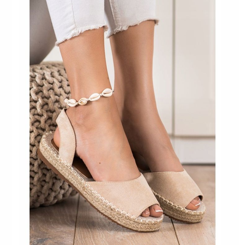 Ideal Shoes Espadrilles à enfiler beige 2