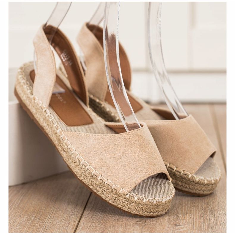Ideal Shoes Espadrilles à enfiler beige 1