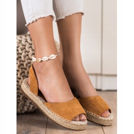 Ideal Shoes Espadrilles à enfiler brun 2
