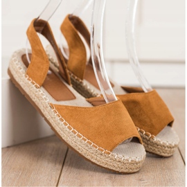 Ideal Shoes Espadrilles à enfiler brun 1