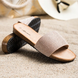 Bona Pantoufles Élégantes Avec Cubic Zirconia rose 1 Bona Pantoufles Élégantes Avec Cubic Zirconia rose 1