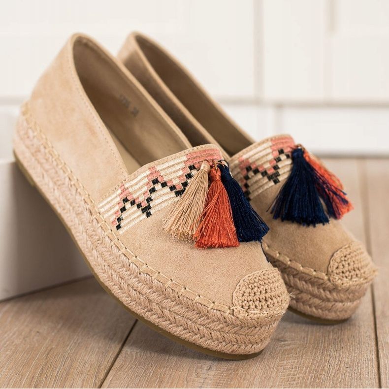 Coura Espadrilles En Daim À Franges beige 2