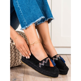 Coura Espadrilles En Daim À Franges le noir 3