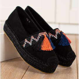 Coura Espadrilles En Daim À Franges le noir 2