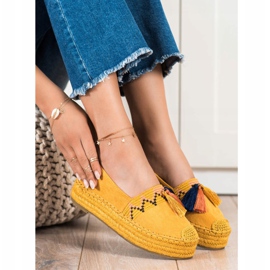 Coura Espadrilles En Daim À Franges jaune 3