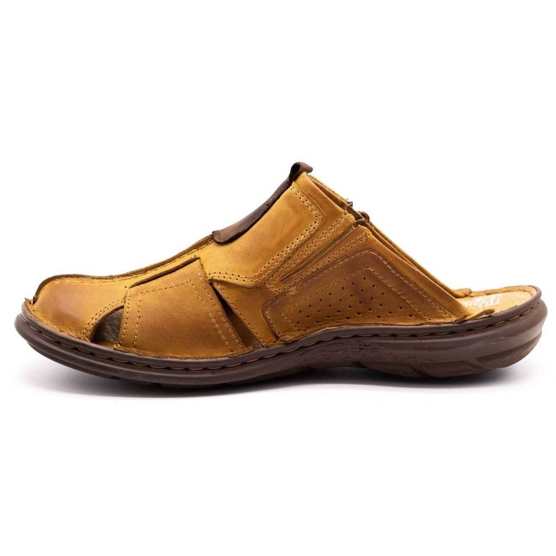 Polbut Chaussons pour hommes en cuir 312 rouge multicolore orange 1 Polbut Chaussons pour hommes en cuir 312 rouge multicolore orange 1