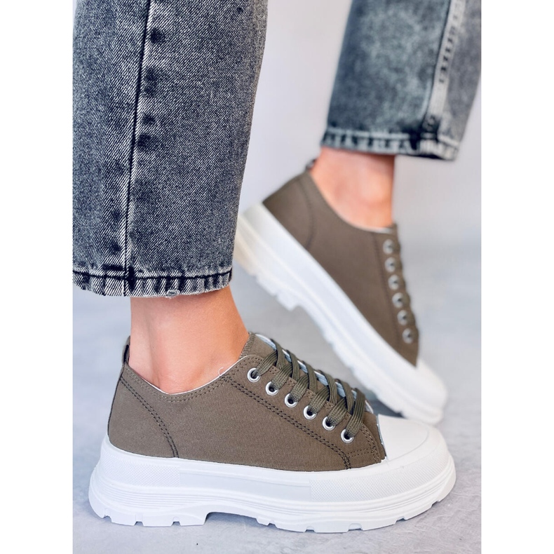 Baskets femme vertes LA122 Vert 2