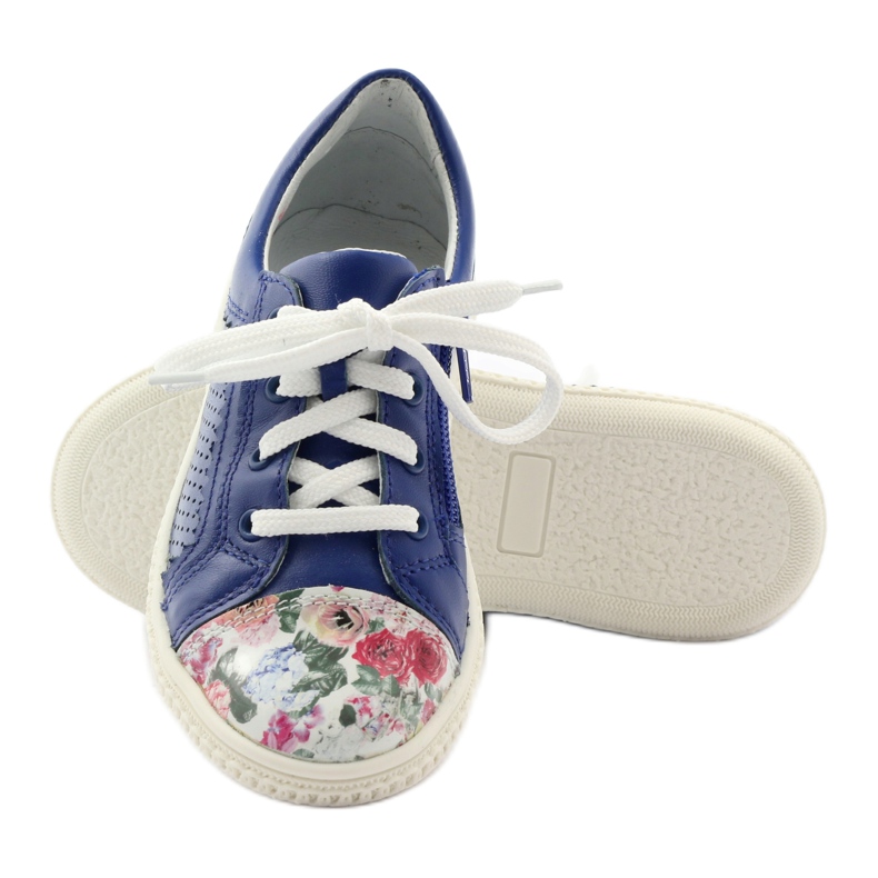 Chaussures fille fleurs Bartek 15524 blanche violet bleu rose vert 3