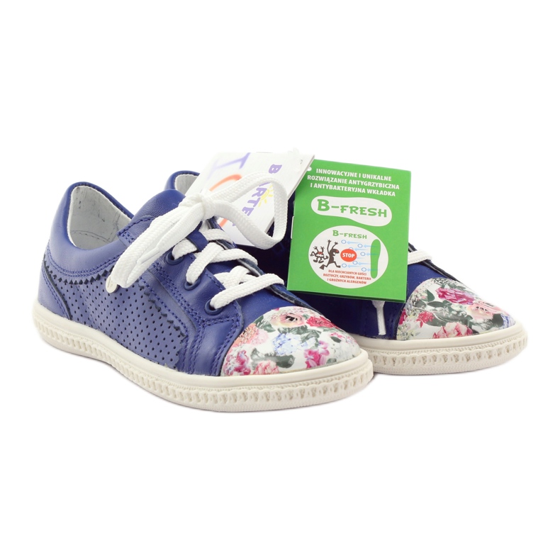 Chaussures fille fleurs Bartek 15524 blanc violet bleu rose vert 4