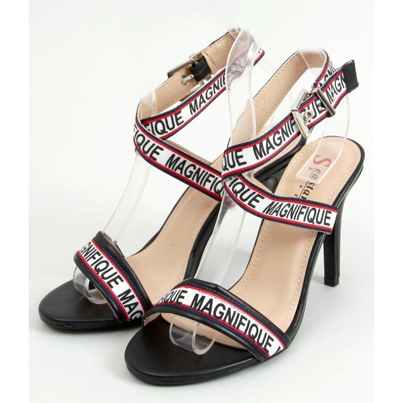 Sandales noires sur talon haut LL-170P Noir blanche le noir 1 Sandales noires sur talon haut LL-170P Noir blanche le noir 1