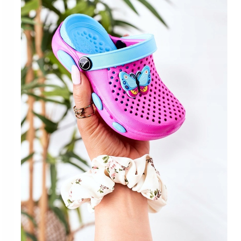 Chaussons Mousse Enfant Kroks Fuchsia Olivia bleu rose 1 Chaussons Mousse Enfant Kroks Fuchsia Olivia bleu rose 1
