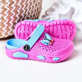 Chaussons Mousse Enfant Kroks Fuchsia Olivia bleu rose 2 Chaussons Mousse Enfant Kroks Fuchsia Olivia bleu rose 2