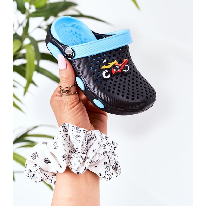 Chaussons Mousse Enfant Kroks Noir-Bleu Oliver 2