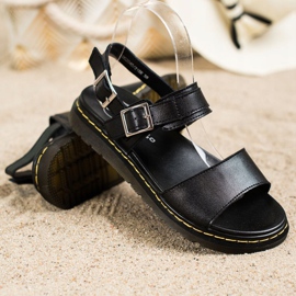 Filippo Sandales en cuir confortables le noir 1
