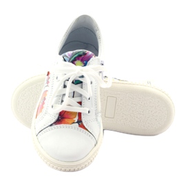 Chaussures fille fleurs Bartek 15524 blanche violet orange vert 3
