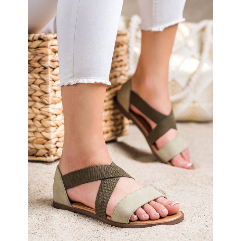 Sandales à enfiler confortables de Sergio Leone vert 1