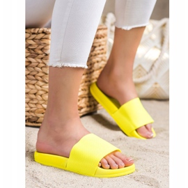 SHELOVET Pantoufles Néon jaune 1