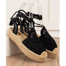 Seastar Espadrilles Nouées Sur La Plateforme noir 2