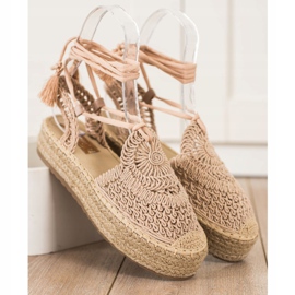 Seastar Espadrilles Nouées Sur La Plateforme beige 1 Seastar Espadrilles Nouées Sur La Plateforme beige 1