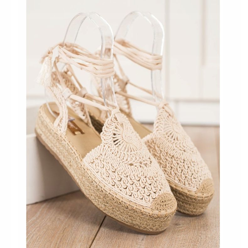 Seastar Espadrilles Nouées Sur La Plateforme beige 1