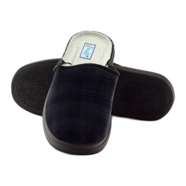 Befado chaussures de santé pour hommes pantoufles 125M010 pantoufles bleu marine 4