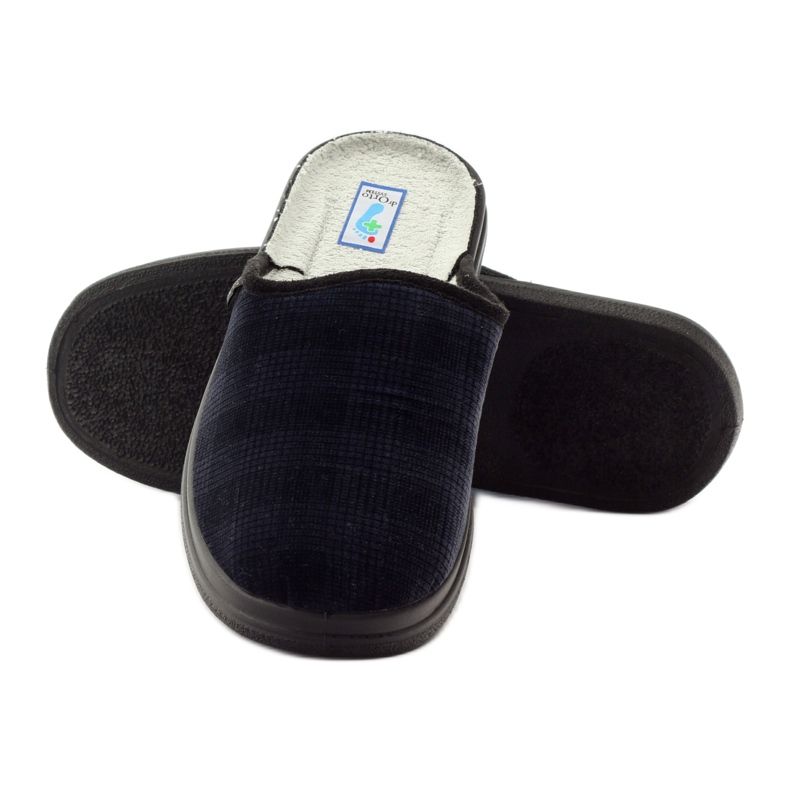 Befado chaussures de santé pour hommes pantoufles 125M010 pantoufles bleu marine 4