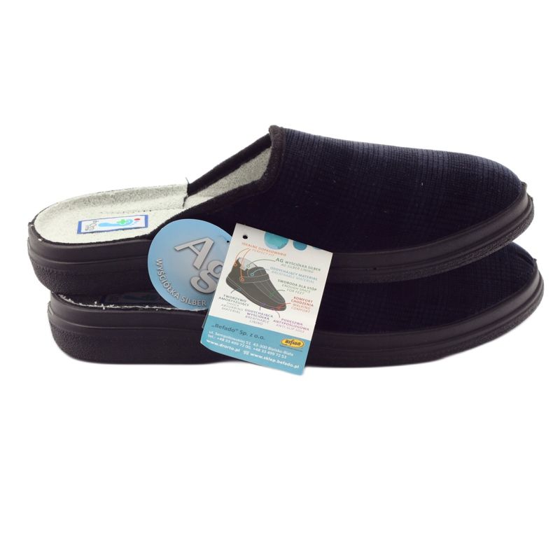 Befado chaussures de santé pour hommes pantoufles 125M010 pantoufles bleu marine 5