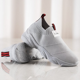 SHELOVET Baskets mode à enfiler grises 1