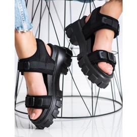 Seastar Sandales sur la plate-forme avec des boucles le noir 1