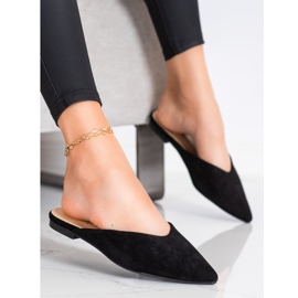 Seastar Pantoufles en suède Spitz noir 2