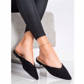 Seastar Pantoufles en suède Spitz noir 1