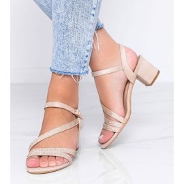 Sandales beiges sur tige avec zircone cubique Hydra 1 Sandales beiges sur tige avec zircone cubique Hydra 1