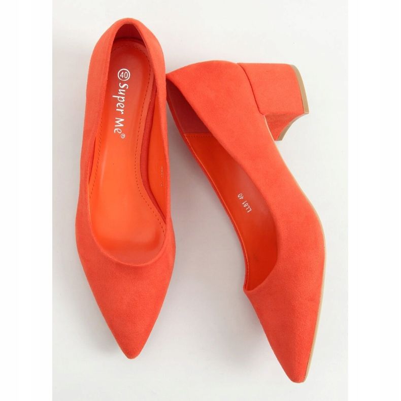 Escarpins talons bas orange LL81 Orange 1
