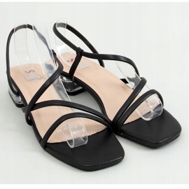 Sandales sur talon transparent noir TU161P Noir le noir 3