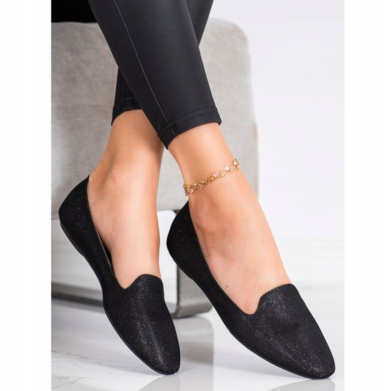 Super Mode Ballerines pailletées le noir 1