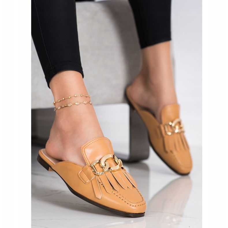 Seastar Pantoufles élégantes avec ornement brun 1 Seastar Pantoufles élégantes avec ornement brun 1