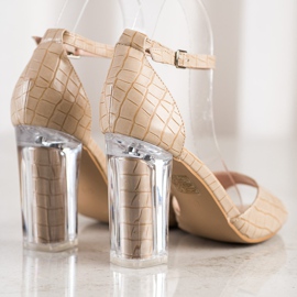Renda Sandales à talon transparent beige 1