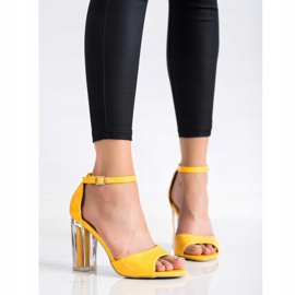 Renda Sandales à talon transparent jaune 2