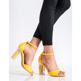 Renda Sandales à talon transparent jaune 3