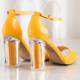 Renda Sandales à talon transparent jaune 1