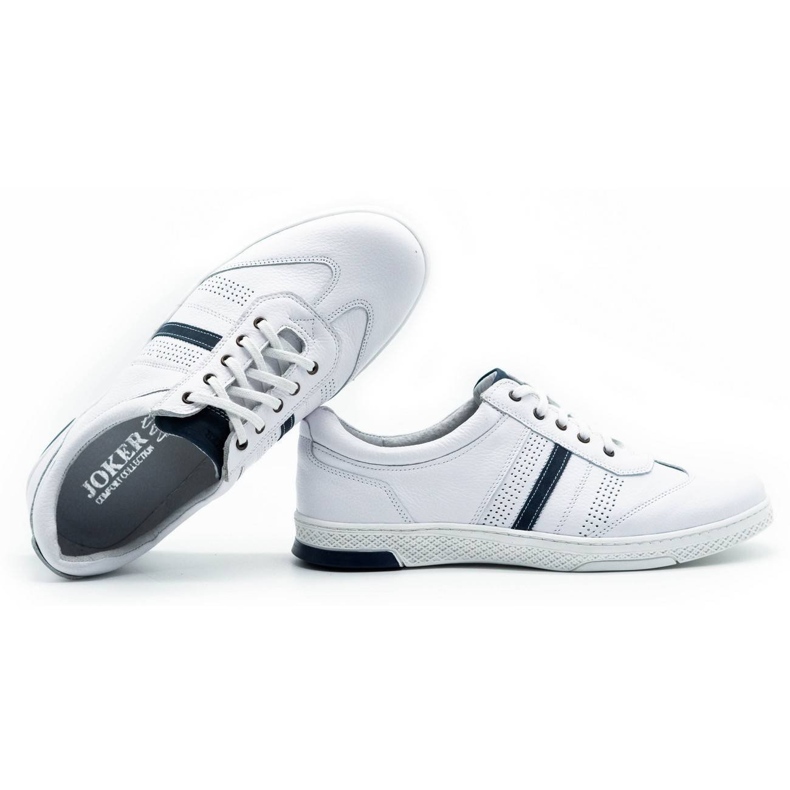 Joker Chaussures casual en cuir pour hommes 521/2 blanc 1