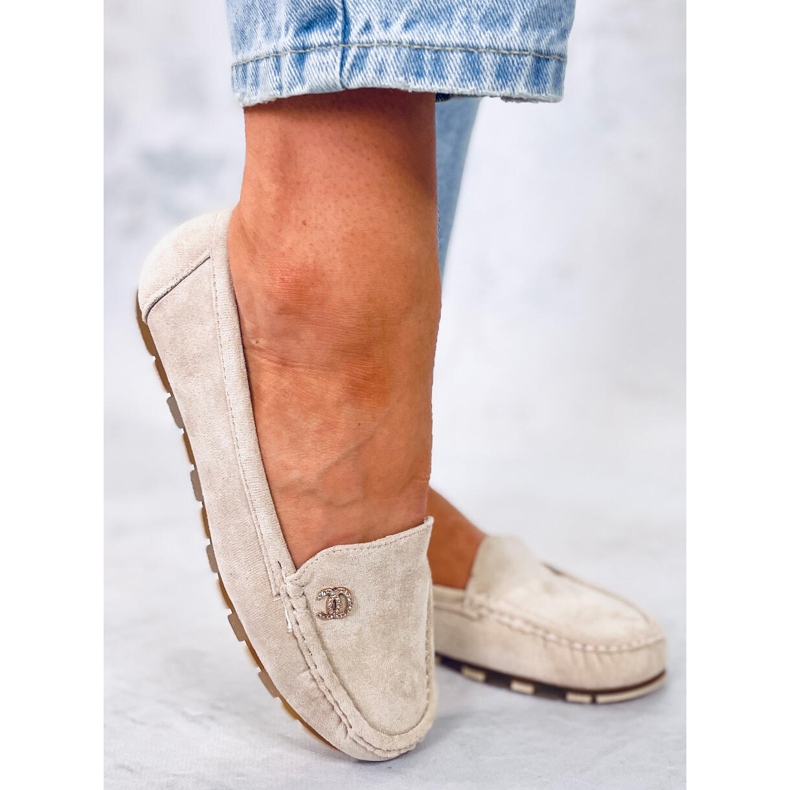 Mocassins femme beige clair GS14P Beige 1 Mocassins femme beige clair GS14P Beige 1
