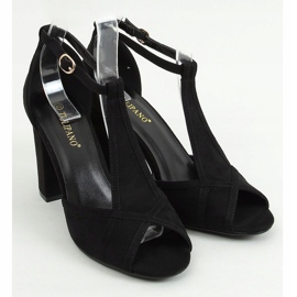 Sandales à talons noires P1L1798-3 Noir le noir 1