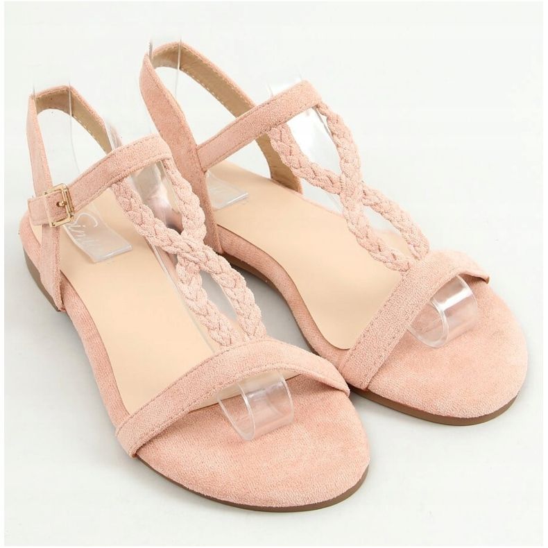 Sandales en daim rose Z5721 Rose 1