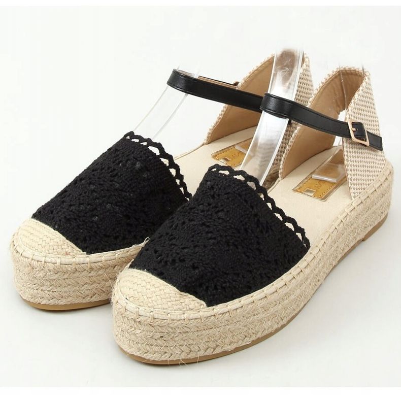 Espadrilles noires en dentelle 919-4 Noir le noir 1