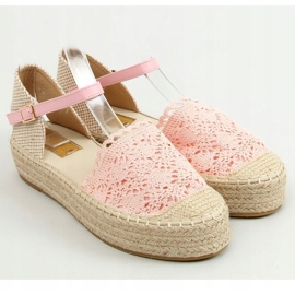 Espadrilles dentelle rose 919-4 Rose 1