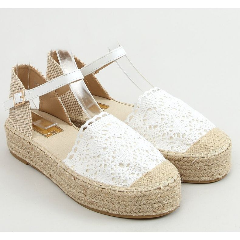 Espadrilles blanches en dentelle 919-4 Blanc 1