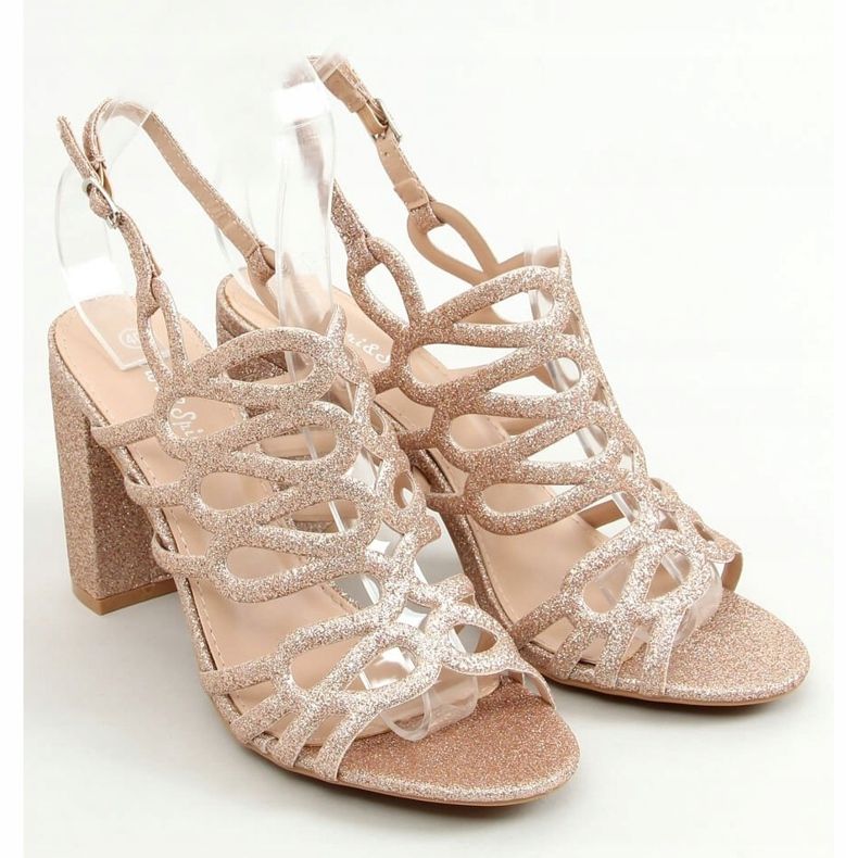 Sandales à talons champagne 5099 Champagne rose doré 1