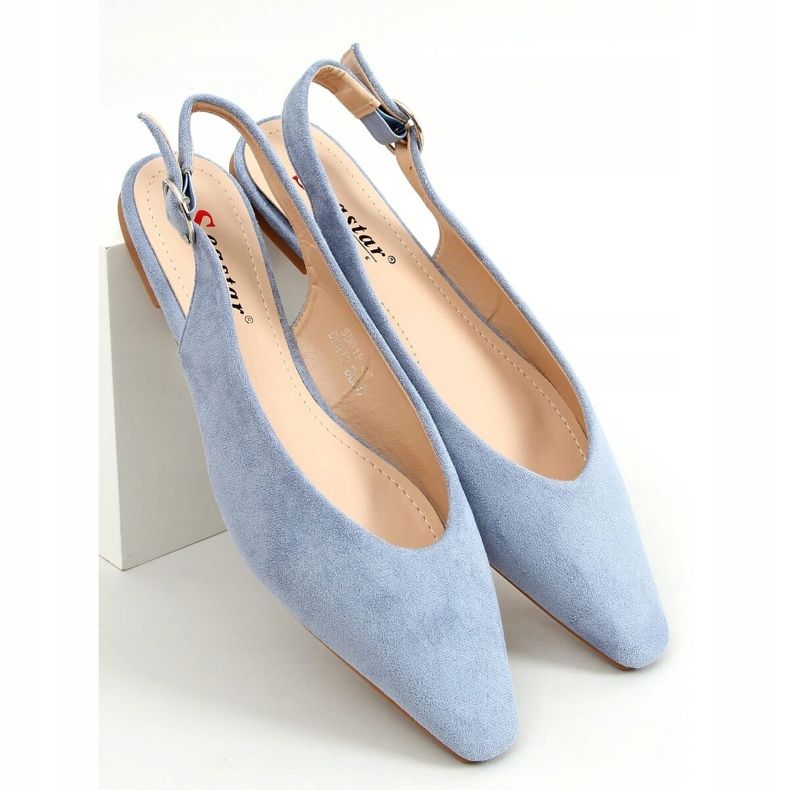 Ballerines à talon ouvert bleu SD01P Denim Blue 1